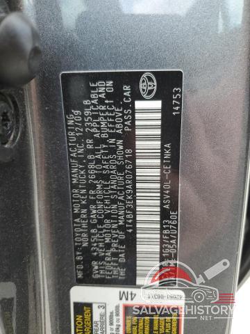 4T4BF3EK9AR076718 2010 TOYOTA CAMRY photo no. 12