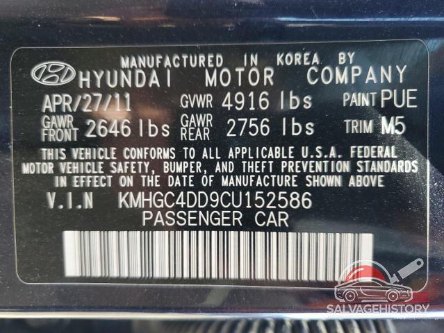 KMHGC4DD9CU152586 2012 HYUNDAI GENESIS photo no. 12
