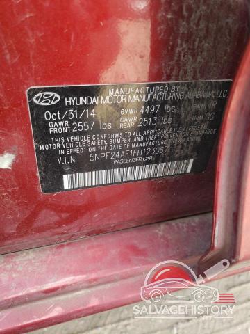 5NPE24AF1FH123067 2015 HYUNDAI SONATA photo no. 12