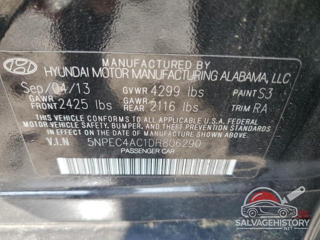 5NPEC4AC1DH806290 2013 HYUNDAI SONATA photo no. 12