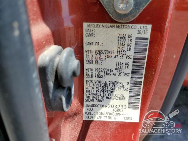 1N6BD0CTXHN703233 2017 NISSAN FRONTIER photo no. 12
