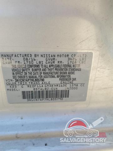 3N1CN7AP7HL805790 2017 NISSAN VERSA photo no. 12