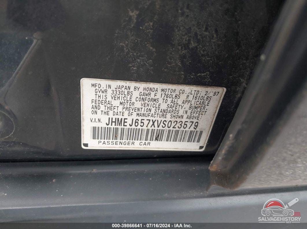JHMEJ657XVS023579 1997 HONDA CIVIC photo no. 9