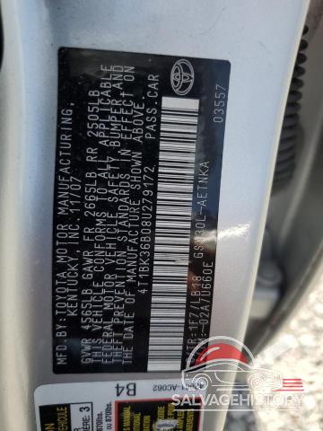 4T1BK36B08U279172 2008 TOYOTA AVALON photo no. 12