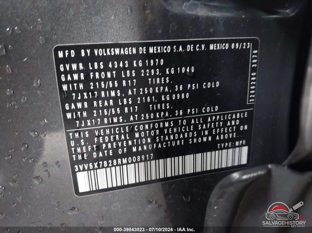 3VV5X7B28RM008917 2024 VOLKSWAGEN TAOS photo no. 9