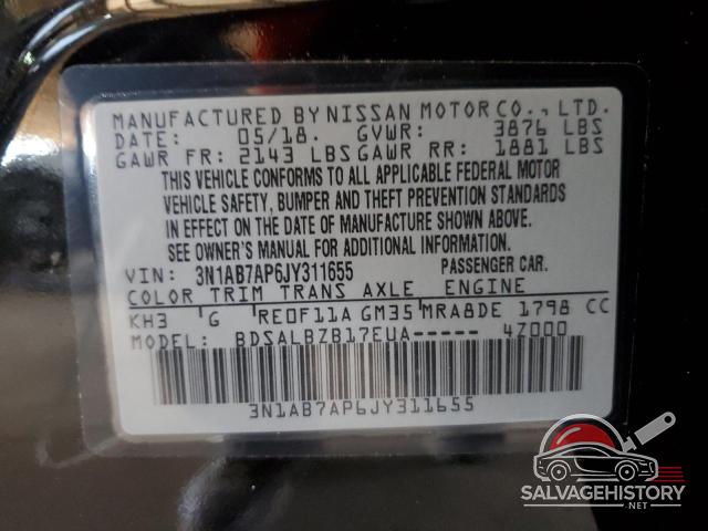 3N1AB7AP6JY311655 2018 NISSAN SENTRA photo no. 12