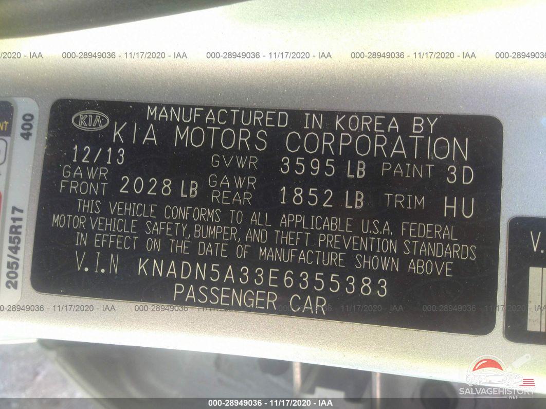 KNADN5A33E6355383 2014 KIA RIO photo no. 9