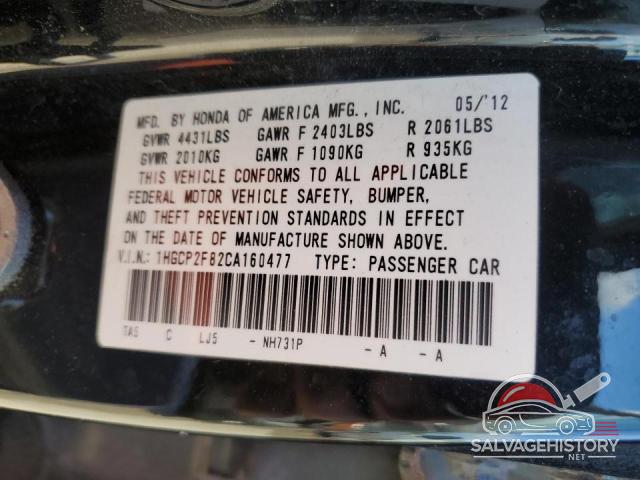 1HGCP2F82CA160477 2012 HONDA ACCORD photo no. 13