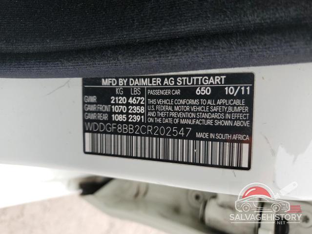 WDDGF8BB2CR202547 2012 MERCEDES-BENZ C-CLASS photo no. 12