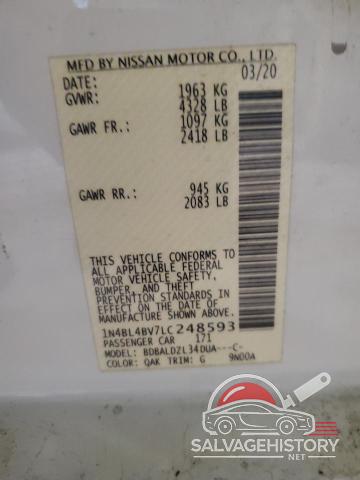 1N4BL4BV7LC248593 2020 NISSAN ALTIMA photo no. 12