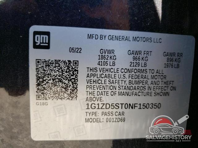 1G1ZD5ST0NF150350 2022 CHEVROLET MALIBU photo no. 12