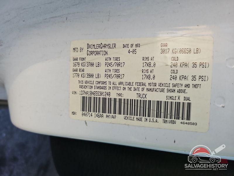 1D7HA18N65S301248 2005 DODGE RAM 1500 photo no. 4