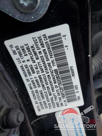 19XFC2F73GE083488 2016 HONDA CIVIC photo no. 12