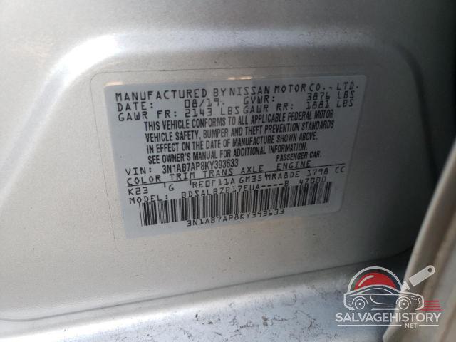 3N1AB7AP8KY393633 2019 NISSAN SENTRA photo no. 12