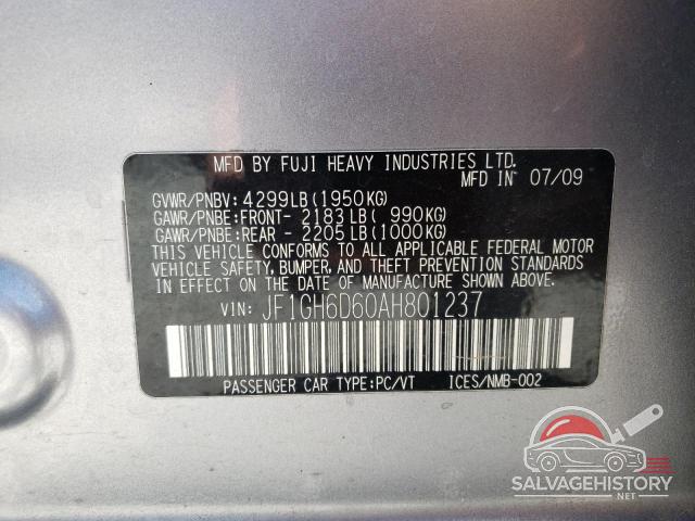 JF1GH6D60AH801237 2010 SUBARU IMPREZA photo no. 13