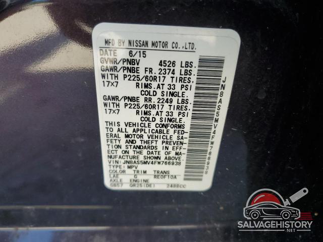 JN8AS5MV4FW766938 2015 NISSAN ROGUE photo no. 13