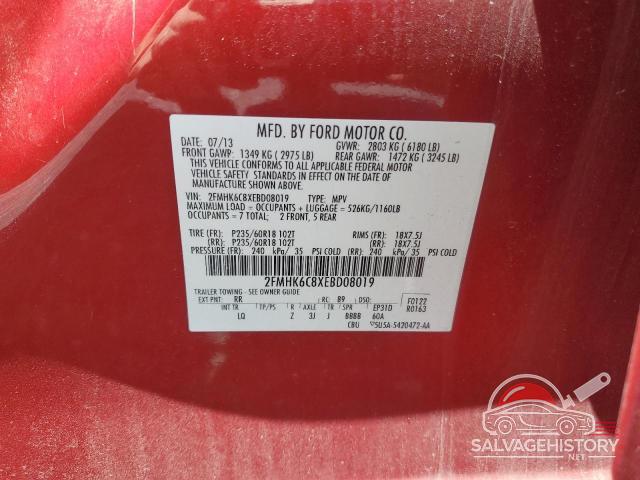 2FMHK6C8XEBD08019 2014 FORD FLEX photo no. 12