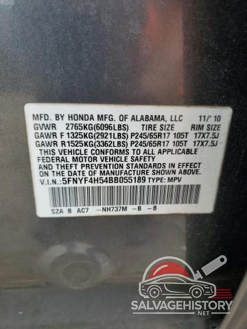 5FNYF4H54BB055189 2011 HONDA PILOT photo no. 14