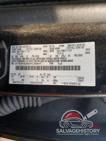 1FTEW1E85GFC30617 2016 FORD F-150 photo no. 12