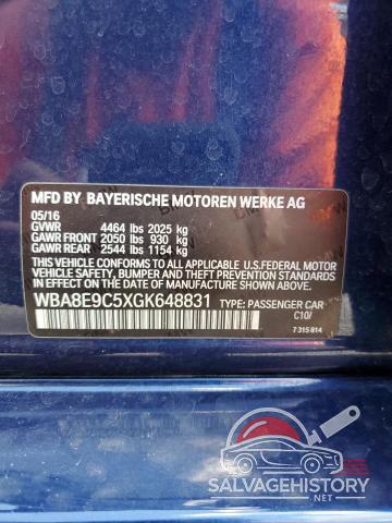 WBA8E9C5XGK648831 2016 BMW 3 SERIES photo no. 12