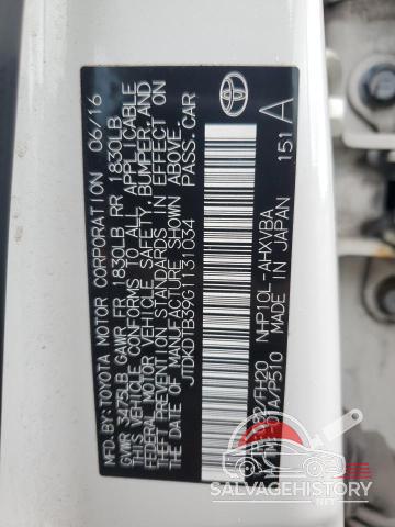 JTDKDTB39G1131034 2016 TOYOTA PRIUS photo no. 12
