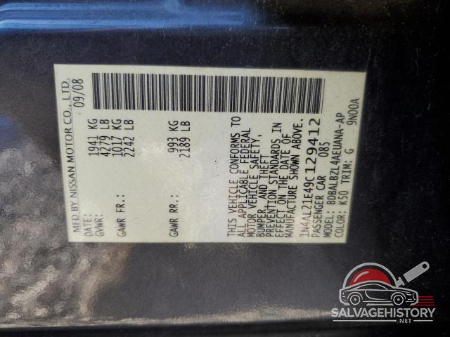 1N4AL21E49C129412 2009 NISSAN ALTIMA photo no. 13