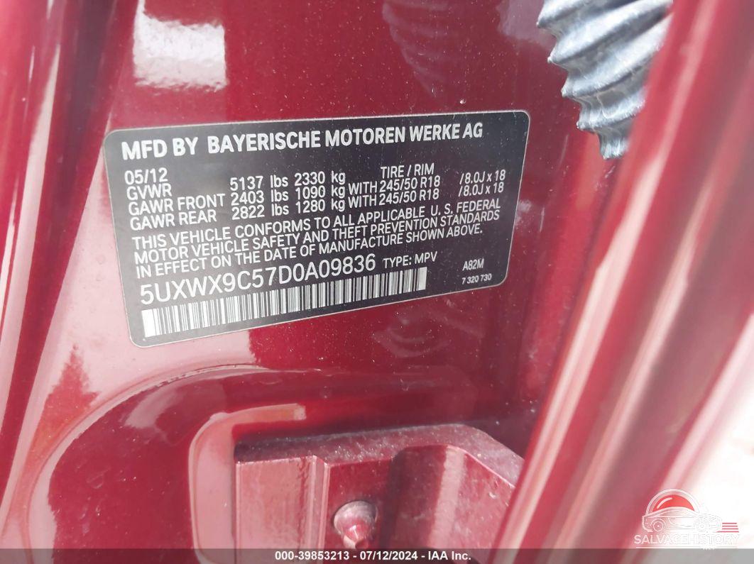 5UXWX9C57D0A09836 2013 BMW X3 photo no. 9