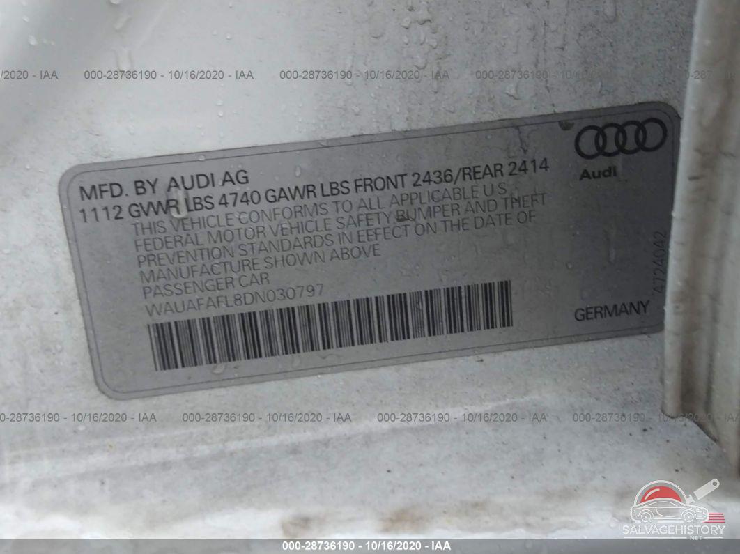 WAUAFAFL8DN030797 2013 AUDI A4 photo no. 9